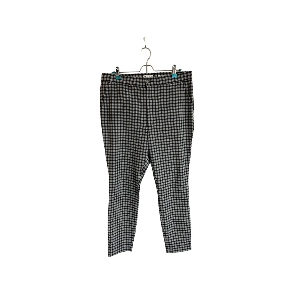 Checkered skinny stretch plaid checkered plaid black and white pants size XL